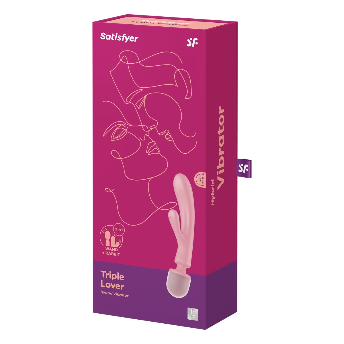Dobbel Stimulering Vibe Satisfyer Triple Lover Rosa